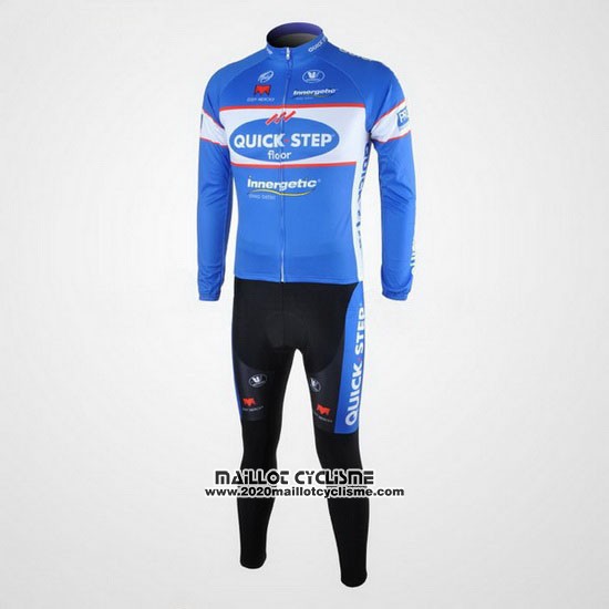 2010 Maillot Ciclismo Quick Step Floor Azur Manches Longues et Cuissard